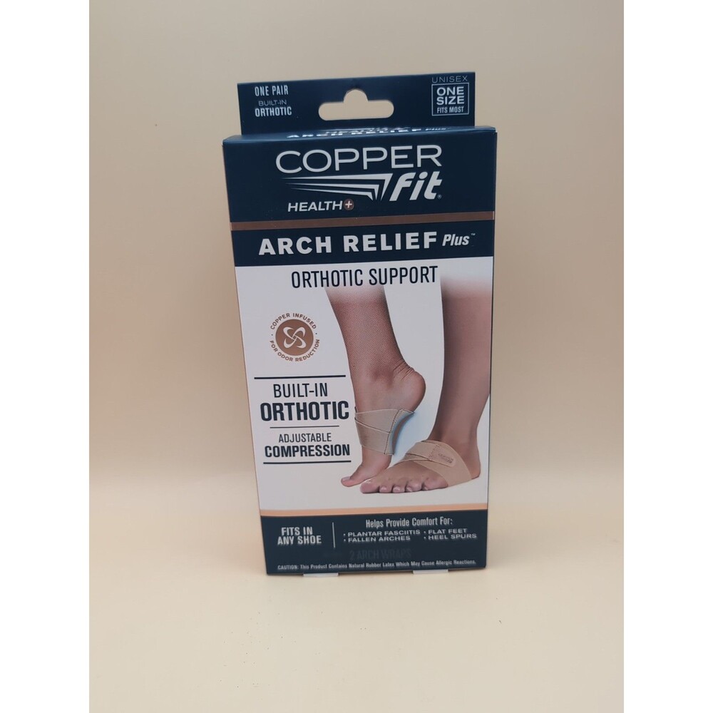 Copper Fit Arch Relief Plus Orthotic Support Adjustable Compression Unisex